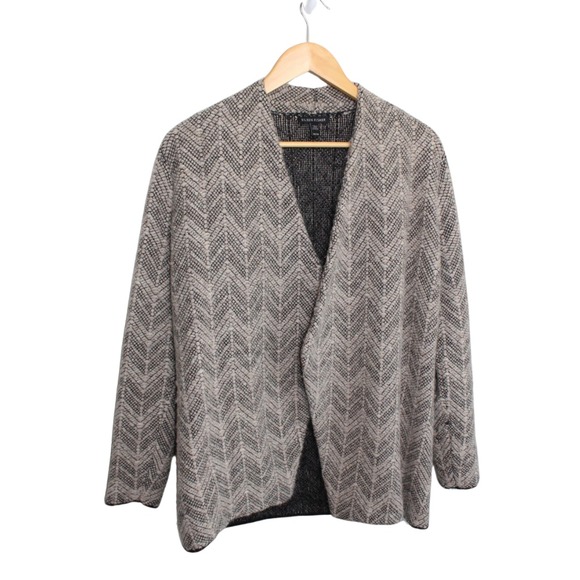Eileen Fisher Sweaters - Eileen Fisher Womens Baby Alpaca Pebbled Chevron Open Cardigan‎ Size XS